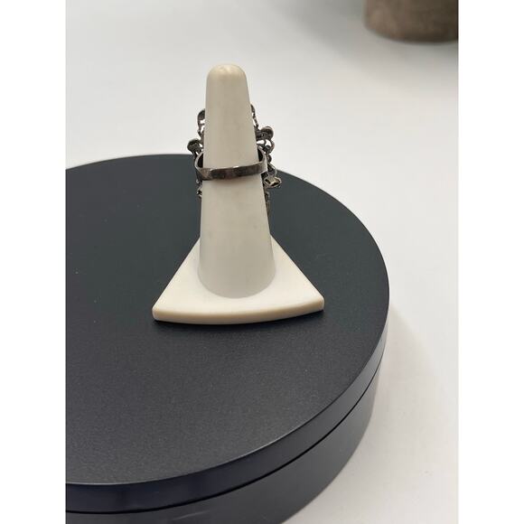 Anne Koplik Designs Chunky
Silver Tone Faceted Stone Ring Statement Adjustable - Picture 2 of 7